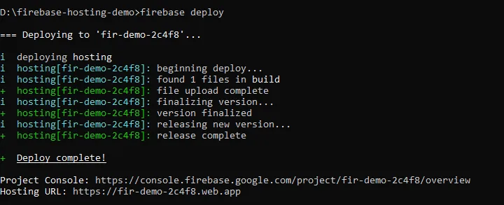 firebase deploy app